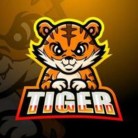 Tiger mascot esport logo design vector