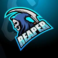 Reaper skull mascot esport logo design vector