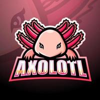 Axolotl mascot esport logo design vector