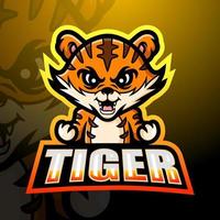 Tiger mascot esport logo design vector