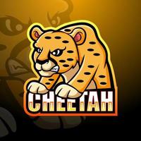 Cheetah mascot esport logo design vector