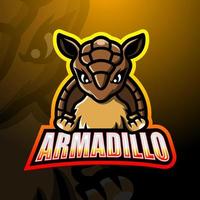 Armadillo mascot esport logo design vector