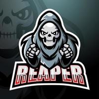 Reaper skull mascot esport logo design vector