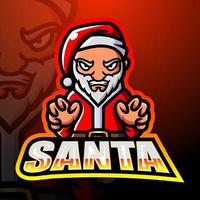 Santa claus mascot esport logo design vector