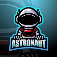 diseño de logotipo de esport de mascota de astronauta vector