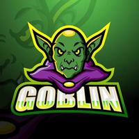 Green goblin mascot esport logo design vector