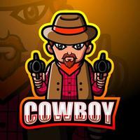 Cowboy mascot esport logo design vector