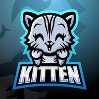 Kitten mascot esport logo design vector