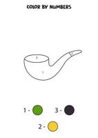 Color cartoon pipe by numbers. Worksheet for kids. vector