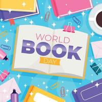 día mundial del libro dibujado a mano vector