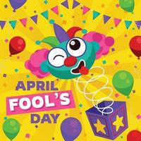 Funny Clown in the Box April Fool's Day vector