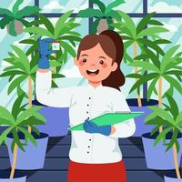 Botanist Observing Plants vector