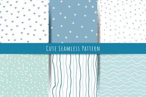 A set of simple minimalistic summer, spring seamless patterns. Gentle ornaments with lines, drops, hearts, shapes for prints, wallpapers, textiles. seamless geometric backgrounds. vector