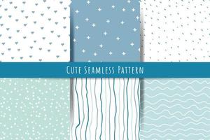 A set of simple minimalistic summer, spring seamless patterns. Gentle ornaments with lines, drops, hearts, shapes for prints, wallpapers, textiles. seamless geometric backgrounds. vector