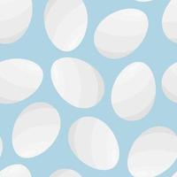 White chicken eggs seamless pattern vector