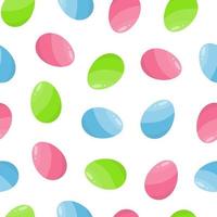 patrones sin fisuras de huevos de Pascua multicolores vector