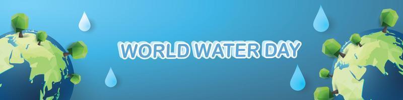 cartel del diseño del vector del icono del eco del fondo azul del día mundial del agua