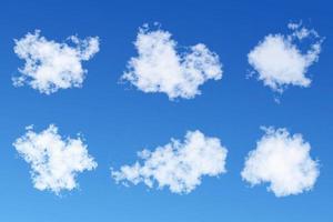 Realistic white clouds set with blue sky background vector