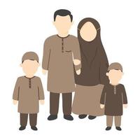 familia musulmana con niños vector