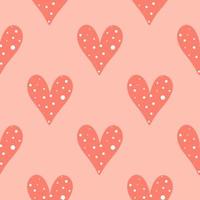 Beautiful coral seamless pattern with hearts vector illustration