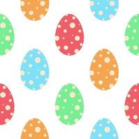 Easter seamless pattern with colorful eggs vector