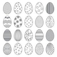 huevos de pascua doodle conjunto ilustración vectorial vector