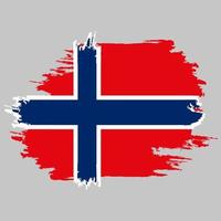 bandera de noruega. bandera pintada con pincel de noruega. bandera de noruega con textura grunge. ilustración vectorial vector