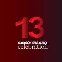 13 year anniversary celebration design vector template illustration