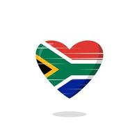 South africa flag shaped love illustration vector