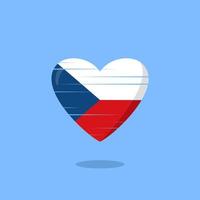 Czech republic flag shaped love illustration vector