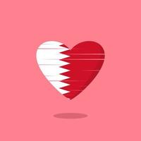 Bahrain flag shaped love illustration vector