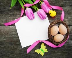 tarjeta de felicitación de pascua foto