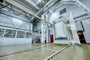 a large bag of milk powder after processing the whey at the milk processing factory photo