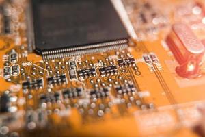 electronic board with radio elements macro photo