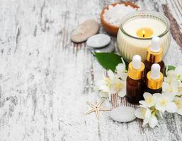 Spa products with jasmine flowers photo