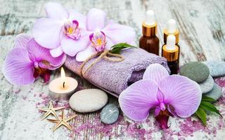 Spa products with orchids photo