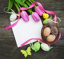 tarjeta de felicitación de pascua foto