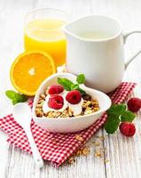 Healthy breakfast on atble photo