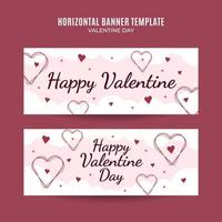 Happy Valentine day. Celebrated in February. Horizontal Poster, banner, space area and background vector