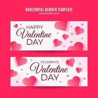 Happy Valentine day. Celebrated in February. Horizontal Poster, banner, space area and background vector