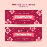 Happy Valentine day. Celebrated in February. Horizontal Poster, banner, space area and background vector