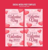 Happy Valentine day. Celebrated in February. Social media post, Poster, web banner, space area and background vector