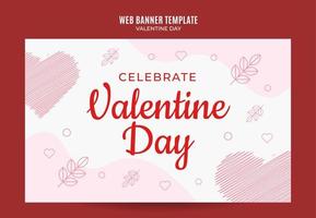Happy Valentine day. Celebrated in February. Poster, web banner, space area and background vector