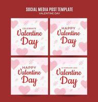 Happy Valentine day. Celebrated in February. Social media post, Poster, web banner, space area and background vector