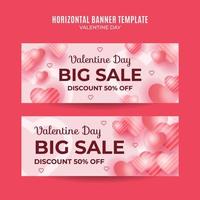 Happy Valentine day. Celebrated in February. Horizontal Poster, banner, space area and background vector