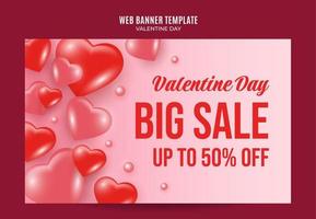Happy Valentine day. Celebrated in February. Poster, web banner, space area and background vector