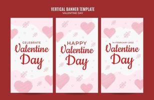 Happy Valentine day. Celebrated in February. Social media post, Poster, web banner, space area and background vector