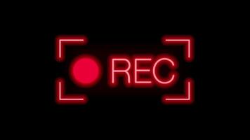 Neon Red Record Blinking Dot Button Icon video