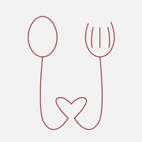 illustration vector design of food love logo