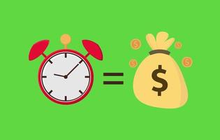 Illustration vector design of time is money background